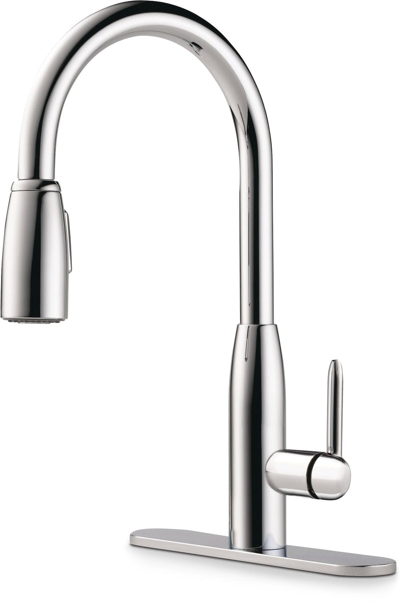 Peerless Tunbridge Single Handle High Arc Pull Down Kitchen Faucet, Chrome